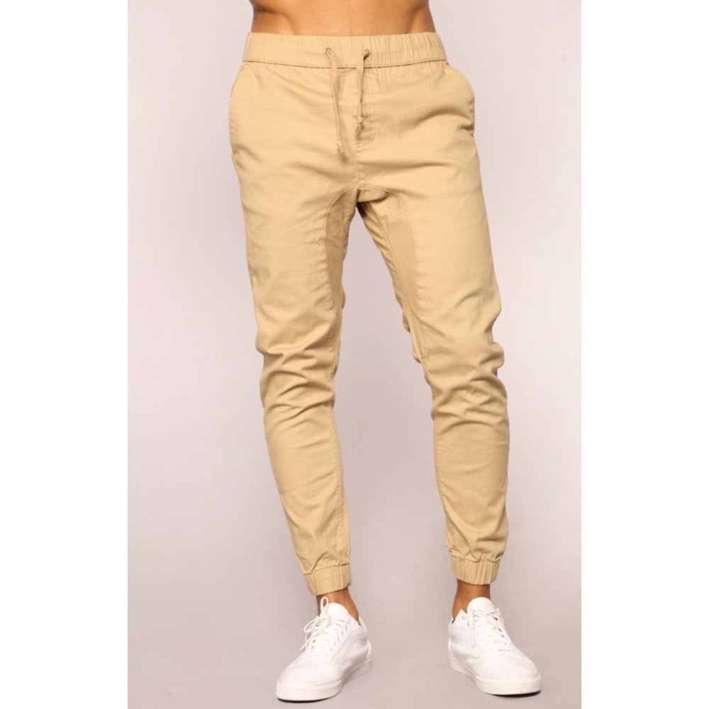 Men’s khaki jogger pants